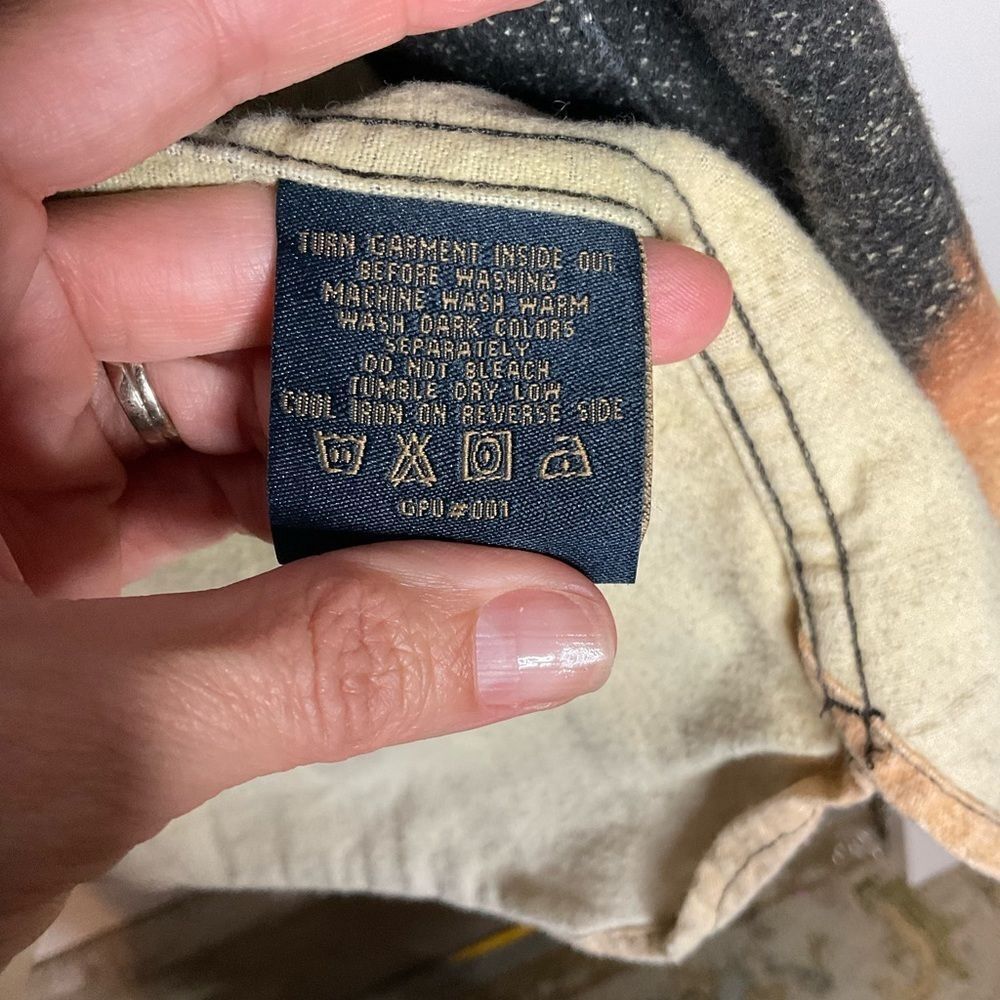 Freedom Foundry Grey Flannel Dip Bleach Dye Button Down Collared Shirt XXL - Picture 5 of 6